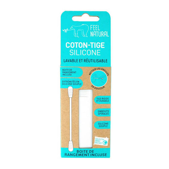 FEEL NATURAL COTON TIGES SILICONE BLANC