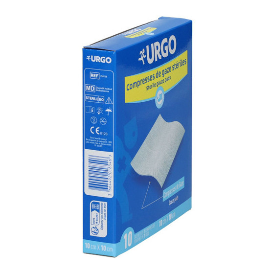 URGO COMP GAZE ST 10X10CM B/10